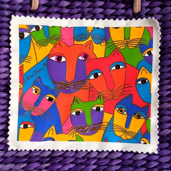 Lauren Burch Sun and Sand Purple Straw Handbag - Picture 2 of 10